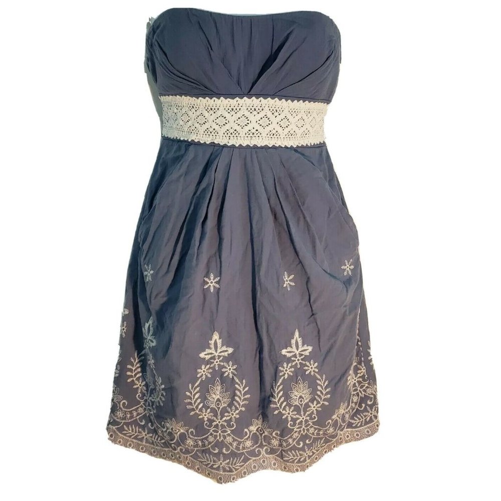 Speechless Dress Size 5 Chambray Eyelet Embroidere